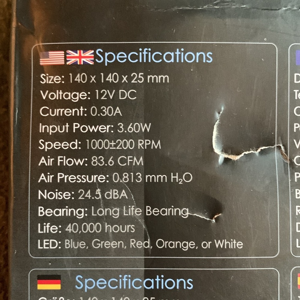 NIB NZXT 140mm LED Airflow Fan. 83.6 CFM/24.5 dBA - Picture 8 of 8